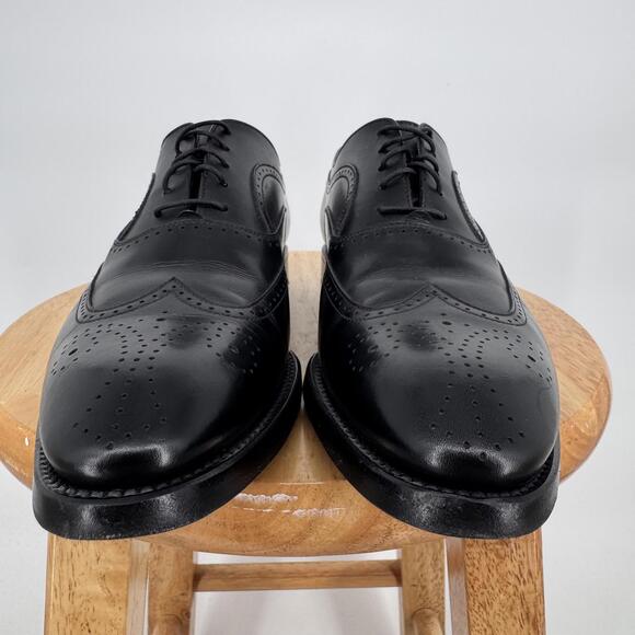 Lendvay & Schwarcz Dress Shoes Mens 7.5 Black Wingtip Oxford Made Italy main image 14